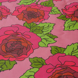 Red Roses on Pink 100% Organic Cotton Sateen (per meter)