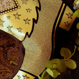 Gold & Pink Velvet Rodeo Stocking