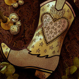 Gold & Pink Velvet Rodeo Stocking