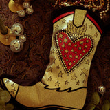 Gold & Red Velvet Rodeo Stocking