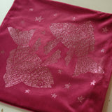 SAMPLE SALE: Fuchsia Velvet Koi Carp/Pisces Cushion Cover