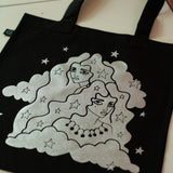 SAMPLE SALE: Gemini Black & Silver Organic Cotton Tote