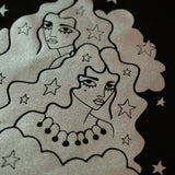 SAMPLE SALE: Gemini Black & Silver Organic Cotton Tote
