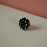 SAMPLE SALE: Black Flower Ring, Size Small