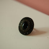 SAMPLE SALE: Black Oval Ring, Size Small