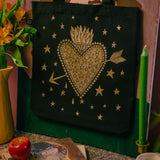 Flaming Heart Organic Cotton Tote