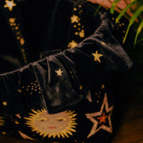 SAMPLE SALE: Bellatrix Black Velvet Bag ft. Celeste Suns & Stars