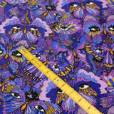 Violet Butterfly 100% Organic Cotton Sateen (per meter)