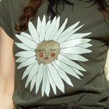Daisy Organic T-Shirt in Stone Washed Green
