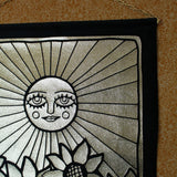 The Sun Black Velvet Wall Hanging