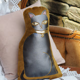 Mustard Gold Velvet Feline Cushion