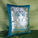 The Empress Tarot Teal Velvet Cushion